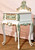 Chateau White French Side Table, 1 Drawer White Green and Gold