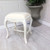 French Carved Vanity Stool, Antique White