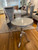 French Provincial Round Bedside Table, Silver