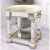 CRYSTAL MIRRORED STOOL BRUSHED GOLD