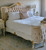 FRENCH BED CRACKLED WHITE AND GOLD