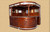 BROWN MAHOGANY PUB BAR WITH STAINED GLASS