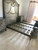 FRENCH BED WITH HIGH HEADBOARD GREY AND GOLD