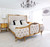 Wing Bed Tufted Bedroom Set, 4 Piece Versailles Gold Leaf
