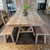 FRENCH RUSTIC DINING TABLE SET WITH BENCHES