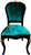 PARIS BAROQUE DINING SET, UPHOLSTERED BLACK AND EMERALD GREEN