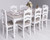 FARMHOUSE COUNTRY DINING SET, WHITEWASH NATURAL