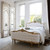 French Provincial gold upholstered bed