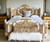 LOUIS XVI SWAG ROSES RATTAN BEDROOM SET