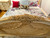 Louis XVI Swag Roses Rattan Bed Frame, White and Champagne