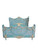 Louis XVI Swag Roses Rattan Bed Frame, Blue White