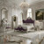 Royale Rococo Bed Frame – Antique Silver & Purple Velvet
