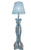 LIGHT BLUE AND SILVER FLOOR LAMP