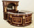 MAHOGANY AND GOLD HORSESHOE HOME BAR
