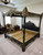 Imperial Emerald Baroque Oriental Canopy Bed with Antique Gold Accents
