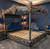 FRENCH CANOPY BED DARK GREY WITH ANTIQUE GOLD