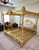 ORIENTAL CANOPY FOUR POSTER BED FRAME GOLD LEAF ANTIQUED