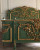 VERSAILLES ROSE BED FRAME GREEN AND GOLD IN OAK