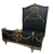 BLACK AND GOLD BED WITH HIGH HEADBOARD