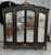WIDE FRENCH ARMOIRE BLACK AND GOLD