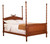 FOUR POSTER BED, BAMBOO STYLE RED MAHOGANY