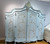 PALE BLUE AND SILVER WIDE ARMOIRE WARDROBE