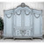 PALE BLUE AND ANTIQUE SILVER WIDE FRENCH ARMOIRE