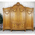 Iroko veneer and gold WIDE FRENCH ARMOIRE