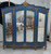 WIDE FRENCH ARMOIRE CADET BLUE AND GOLD