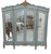 French Carved Wardrobe, 4 Door Pale Blue and Gold
