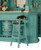 SPANISH HOME PUB BAR STOOLS TURQUOISE AND GOLD