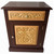 GOTHIC BEDSIDE MAHOGANY AND BEECH VENEERS AND GOLD