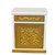 GOTHIC BEDSIDE WHITE AND GOLD WITH BROWN GLAZE