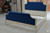 BLUE AND CREAM FRENCH TUFTED BED FRAME