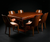 ART DECO DINING SET 36 INCH DEPTH x 72 INCH LONG