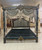 Imperial Midnight Oriental Canopy Bed – Hand-Carved Baroque Elegance