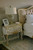 French Tufted Bed Set, Crackled White And Gold