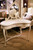 French Tufted Bed Set, Crackled White And Gold