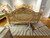 Louis XV Swag Roses Rattan Bedroom Set, White and Champagne