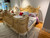 Louis XV Swag Roses Rattan Bedroom Set, White and Champagne
