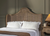 French Reclaimed Oak & Woven Rattan Low-Footboard Bed