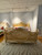 Louis XV Swag Roses Rattan Bed Frame, White and Champagne