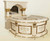 HORSESHOE COCKTAIL BAR CREAM WITH GOLD TRIM