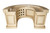 HORSESHOE COCKTAIL BAR CREAM WITH GOLD TRIM