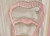 French Ladderback counter-height swivel stool in Pink and White