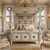 DISTRESSED WHITE SCRATCH & ANTIQUE GOLD SHABBY CHIC BED
