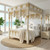 Hampton Beach Gothic Four Poster Canopy Bed - White & Gold