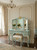 The Versailles Rococo Hand-Carved Mahogany Bedroom Set (Parisian Macaron with Gold Trim)
