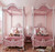 Tudor Royal Luxury Juvenile Canopy Bed – Soft Pink & Antique White