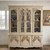 GLASS DISPLAY FRENCH CABINET DISTRESSED CREAM PATINA FINISH